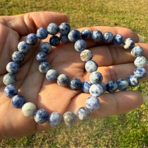 Blue Sodalite Beaded Stretch Bracelet